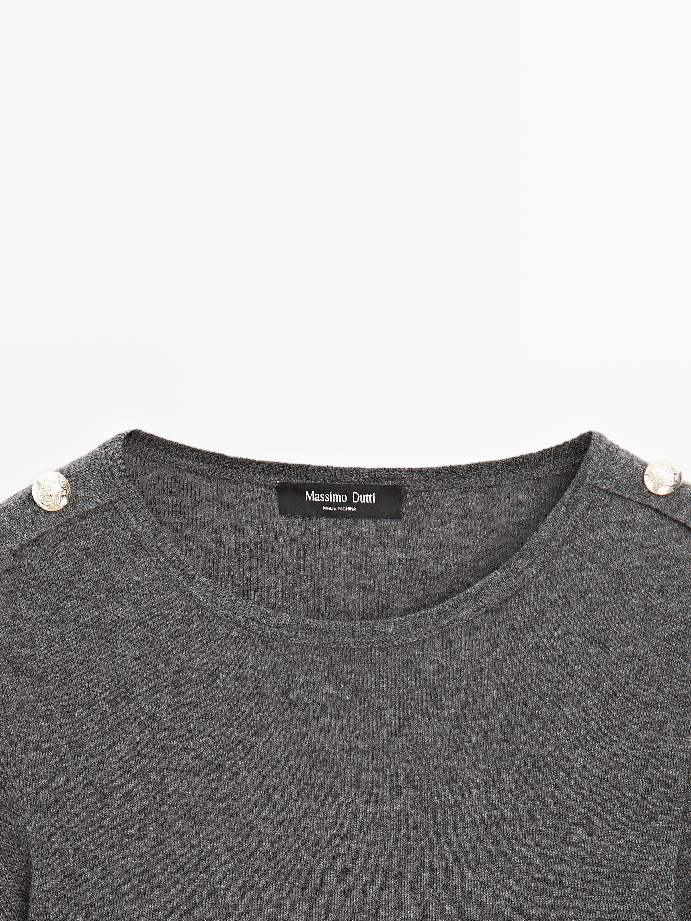 Knit T-shirt with shoulder detail